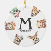 Monogram Dier Kerstboom Ornament (Achterkant)