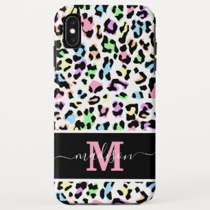 Monogram Dierenprint Leopard Girly iPhone XS Max Hoesje
