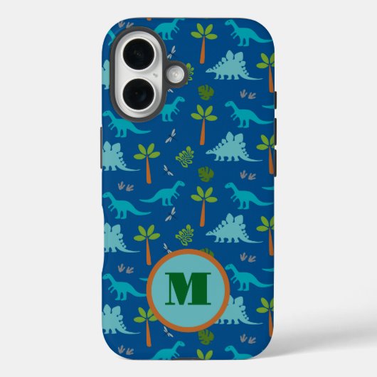 Monogram Dinosaurus iPhone / iPad hoesje (Achterkant)