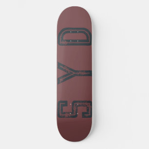 Monogram Distress Cool Cadet Blue Deep Coffee Skateboard