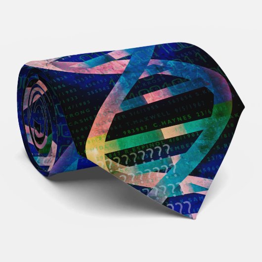 Monogram DNA ID Kunst Wetenschap Stropdas (Opgerold)