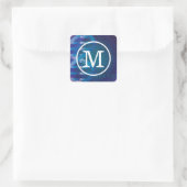 Monogram DNA-vingerafdruk Wetenschap Vierkante Sticker (Tas)