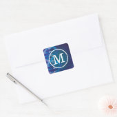 Monogram DNA-vingerafdruk Wetenschap Vierkante Sticker (Envelop)