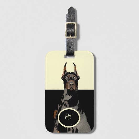 Monogram Doberman Pincher Classic Bagagelabel (Voorkant (verticaal))