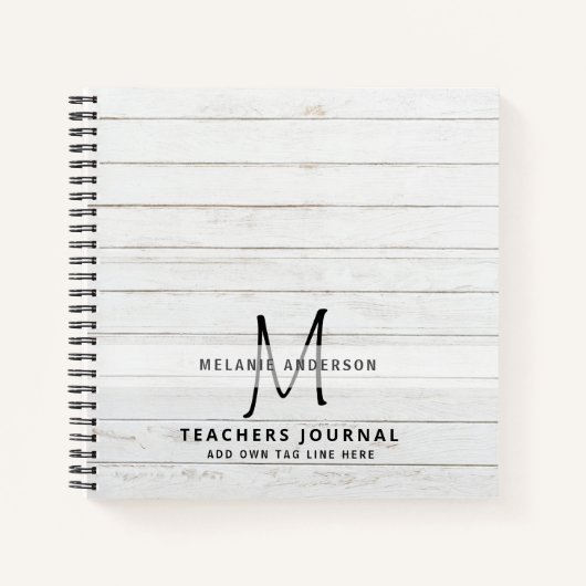 Monogram Docenten Bedankt Eind van het Jaar Cadeau Notitieboek (Voorkant)