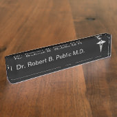 Monogram Doctor Desk Name Bord Naambordje (Zijkant)