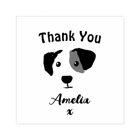 Monogram Dog Dank u Rubber Stamp Rubberstempel (Afrduk)