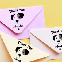 Monogram Dog Dank u Rubber Stamp