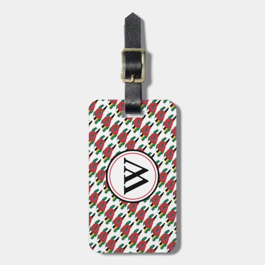  monogram DOMINICA FLAG Bagagelabel (Voorkant verticaal)