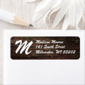 Monogram Donker bakstenen muur retour label (Insitu)