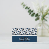 Monogram donkerblauw Voetbal Visitekaartje (Staand voorkant)