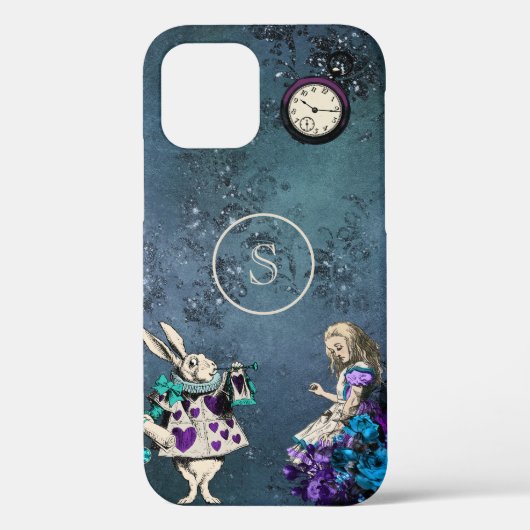 Monogram  Donkerblauwe Alice in Wonderland Case-Mate iPhone Case (Achterkant)