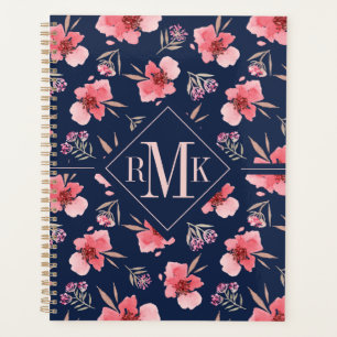 Monogram Donkerroze Waterverf Planner