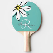 Monogram  Doodle Daisy Flower Tafeltennisbatje (Voorkant)