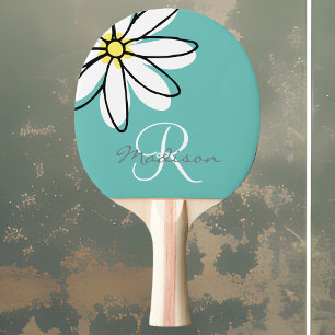 Monogram Doodle Daisy Flower Tafeltennisbatje