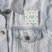 Monogram | Doordacht Butterflies Stap Vierkante Button 5,1 Cm (In situ)