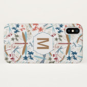 Monogram Dragonfly Pattern Case-Mate iPhone Case (Achterkant (horizontaal))