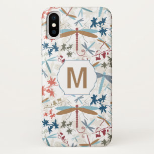 Monogram Dragonfly Pattern iPhone X Hoesje