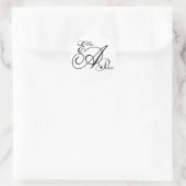 Monogram Drie Letters & Namen Bruiloft Sticker (Tas)