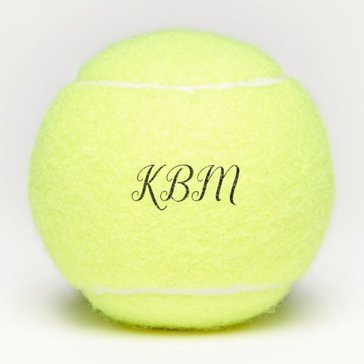Monogram drievoudig Initiaal script Tennisballen (Voorkant)