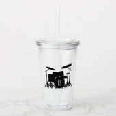 Monogram drum Silver Acryl Drinkbeker (Voorkant)