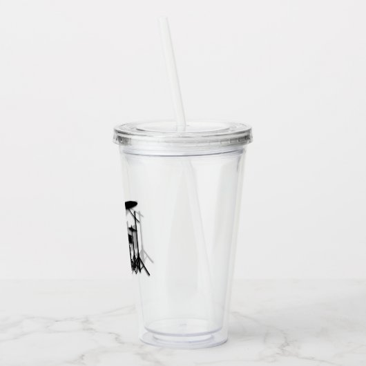 Monogram drum Silver Acryl Drinkbeker (Links)