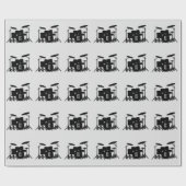 Monogram drum Silver Cadeaupapier (Vlak)