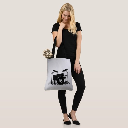 Monogram drum Silver Draagtas (Op model)