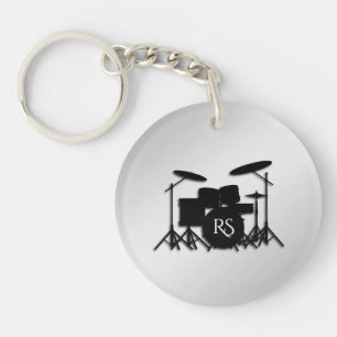 Monogram drum Silver Set Sleutelhanger