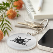 Monogram drum Silver Sleutelhanger (Voorkant Rechts)