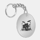 Monogram drum Silver Sleutelhanger (Voorkant Links)