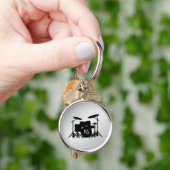 Monogram drum Silver Sleutelhanger (Hand)