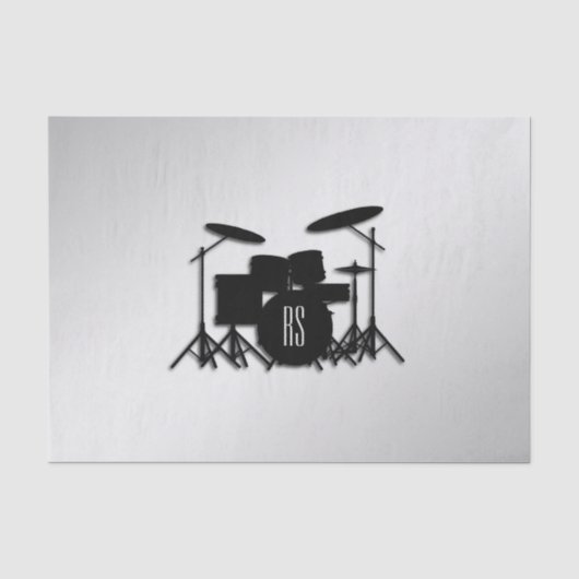 Monogram drum Silver Tissuepapier (Voorkant)