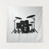 Monogram drum Silver Wandkleed (Voorkant)