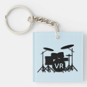 Monogram drum Vastgestelde Hoesje Zilver geplaatst Sleutelhanger