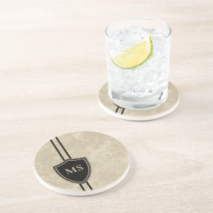 Monogram Drummer  Bass Drum Drumming Zandsteen Onderzetter