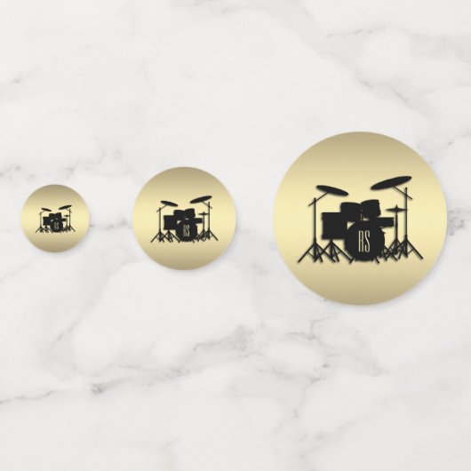 Monogram drumset Gold Confetti (Voorkanten)