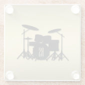 Monogram drumset Gold Glazen Onderzetter (Achterkant)