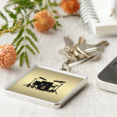 Monogram drumset Gold Sleutelhanger (Zijkant)