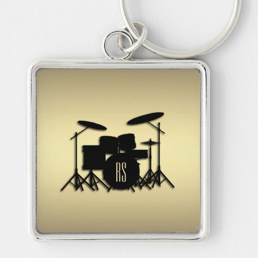 Monogram drumset Gold Sleutelhanger (Voorkant)