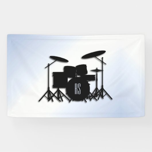 Monogram Drumstel Blauwe Accent Spandoek (Horizontaal)