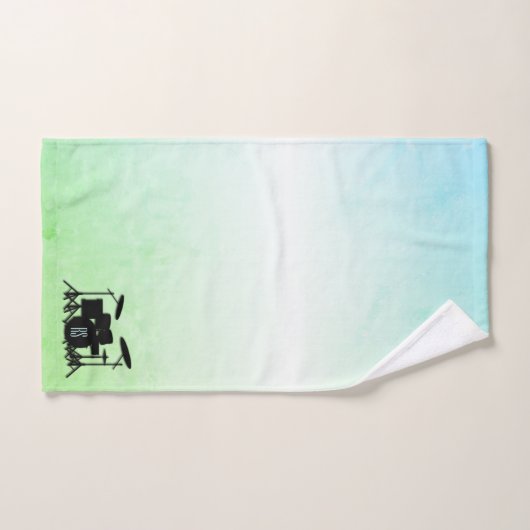 Monogram drumstel groen bad handdoek (Handdoek)