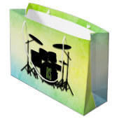 Monogram drumstel groen groot cadeauzakje (Achterkant Gekanteld)