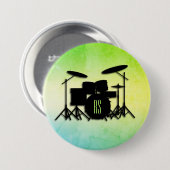 Monogram drumstel groen ronde button 7,6 cm (Voorkant /achterkant)