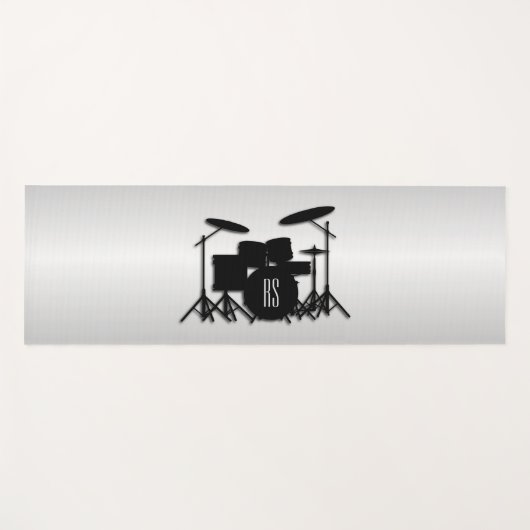 Monogram Drumstel Zilver Yogamat (Voorkant (horizontaal))