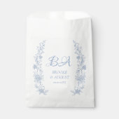 Monogram Dusty Blue Wedding Bedankzakje (Voorkant)