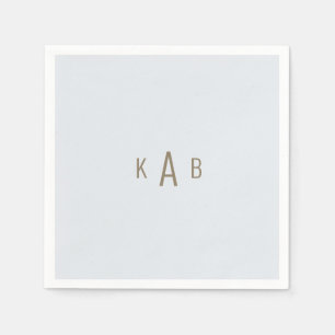 Monogram Dusty Blue Wedding Cocktail Servet