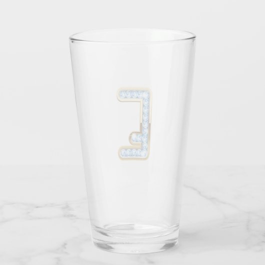 Monogram E - 16 oz glas (Achterkant)
