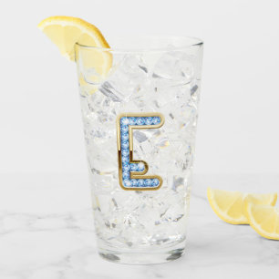Monogram E - 16 oz glas