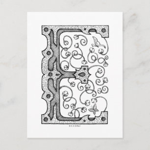 Monogram E Briefkaart